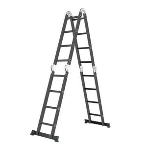 Igpro - Escalera 4,6Mt Profesional Heavy Duty 16 Peldaños Negra