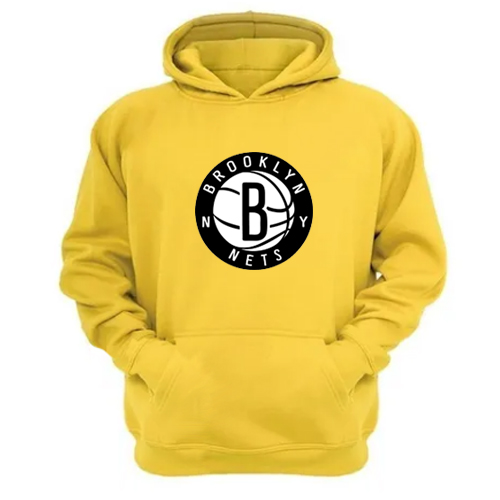 Genérico - Polerón Canguro Brooklyn Nets Amarillo Talla S Unisex