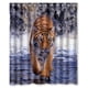 thumbnail image 1 of Cortina de ducha con diseño de tigre caminante, juego de cortinas de baño con ganchos, tamaño 60 x 72 pulgadas, 1 of 3