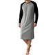 thumbnail image 4 of INSPIRE CHIC Camisón de Hombre Suave y Ligero con Cuello Redondo y Mangas Raglán para Dormir S Gris Negro, 4 of 6
