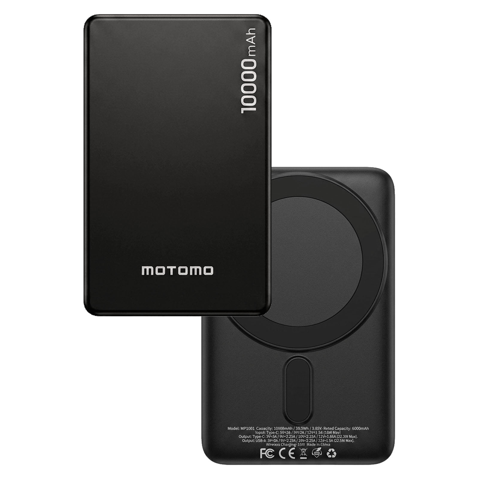Motomo - Powerbank Magnetica Compatible Con Iphone De 10000mah Negro