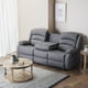 thumbnail image 1 of Sofá 3 Cuerpos Reclinable Moderno Gris New Praga 8041sffgr, 1 of 10
