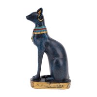 Magideal - Estatua De Gato Bastet, Figura Coleccionable De Decoración De Escritorio, Figura Antigua Para Mesa, Oficina, Dormitorio, Armario, Decoración Del Hogar Azul