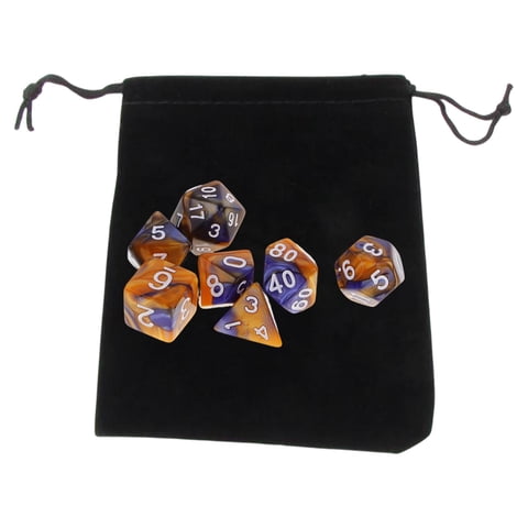 Bothyi - Juego De Dados De 7 Piezas Juguete De Entretenimiento Para Fiestas Juegos De Mesa Accs Naranja