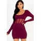 thumbnail image 1 of Vestido mini con Corsé de Malla y Cuello Cuadrado, 1 of 5