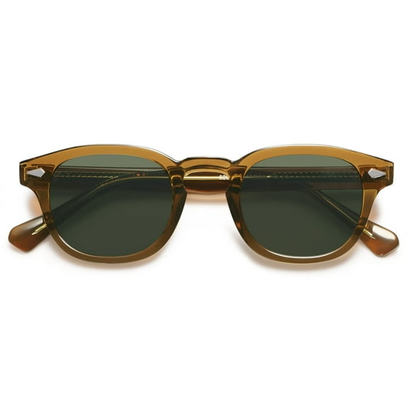 Gafas de sol SOJOS Retro Round SJ2251 UV400 Verde oliva/Verde oscuro