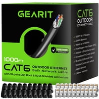 Cable Ethernet Para Exteriores Gearit Cat6 Cat 6, Kit De Bricolaje De 1000 Pies