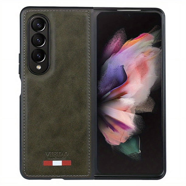 Artificial Leather Shockproof Phone Case For Samsung Galaxy Z Fold 4 3 5g Fold3 Fold4 Folding Business Protective Slim Mobile Cover