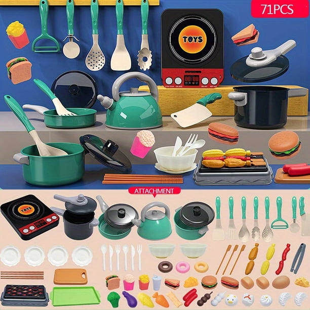Kitchen Toys Accessories For Kids, Pretend Cooking Game Set For Toddlers, Includes Pots And Pans, Cookware Toys, Game Food Set, Toys Vegetables, Educational Toys For Girls Boys, Learning Gifts