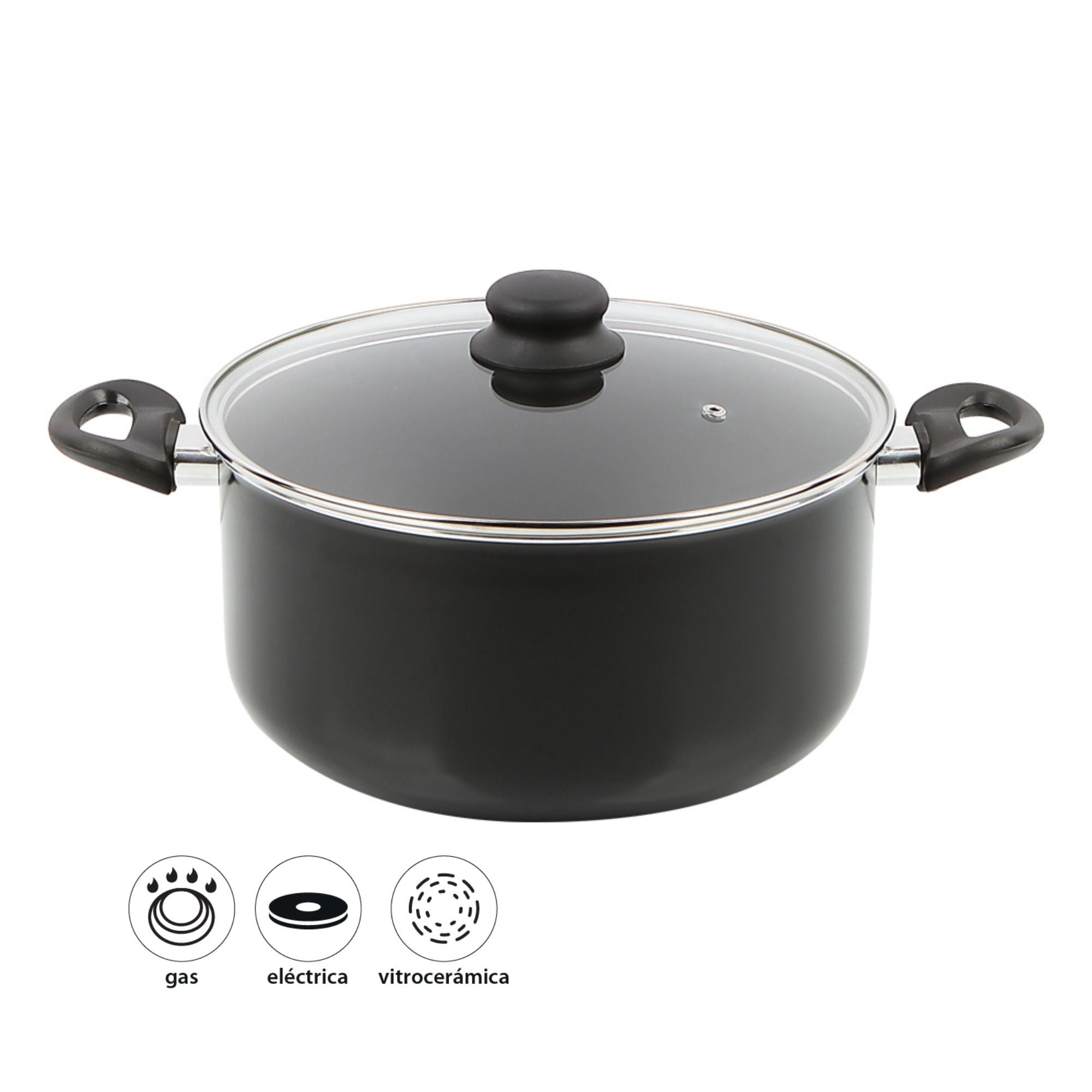 Haus - Olla Aluminio Prensado Antiadherente 24 Cm (6.2 Litros) 2 Piezas