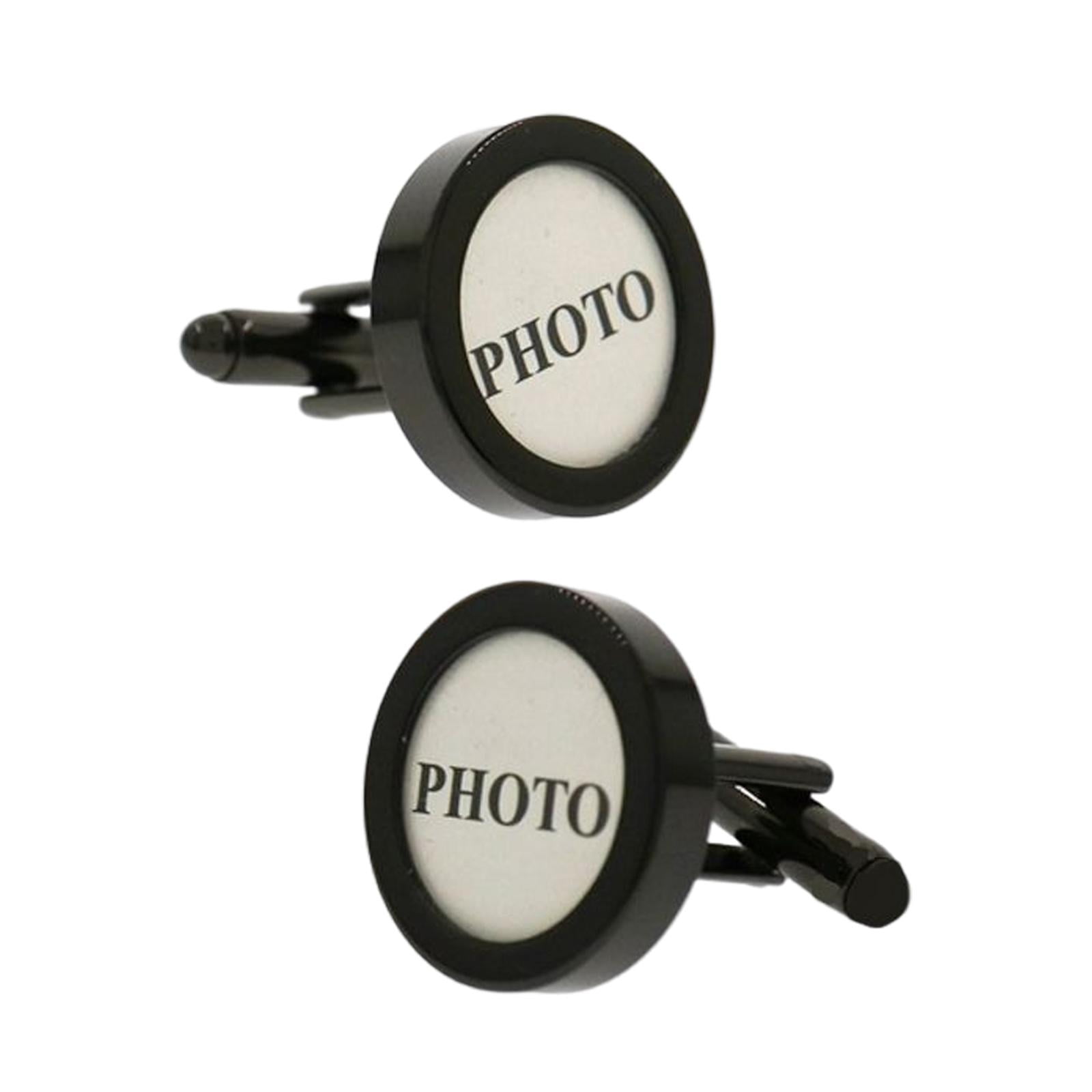 Ioensy - 2x Gemelos De Camisa Elegantes Accesorios De Camisa Gemelos Para Trajes De Banquete Negro