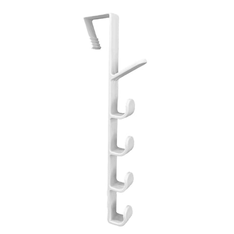 Magideal - Estante Organizador De Ganchos Para Puerta, Gancho Para Puerta De Gabinete, Resistente Detrás De La Puerta, Multipropósito, Colgador Para Puerta Con 5 Blanco