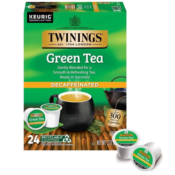 Cápsulas K-Cup de té verde descafeinado Twinings, 24 unidades