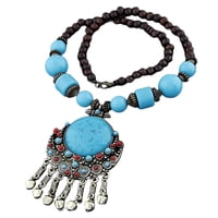 Ioensy - Collar Bohemio Encantos Regalos Decoración Larga Vacaciones Para Mujer Azul
