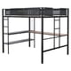 thumbnail image 3 of Metal Full Size Loft Bed with Desk & Shelves/ Sturdy Metal Bed Frame/ Noise-free Wood Slats/ Comfortable Textilene Guardrail/ Built-in Desk, 2-tier Shelves & Grid Panel/ 2 Side Ladders, 3 of 3