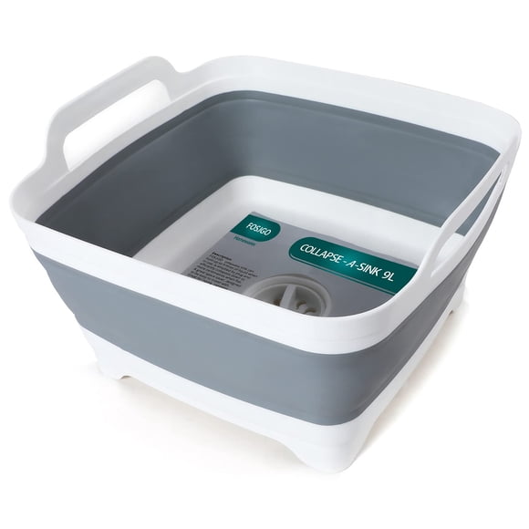 Lavabo plegable FOSJGO 9L con tapón de desagüe para acampar