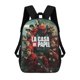 thumbnail image 1 of La Casa de Papel-theme Backpack, Campus style schoolbag Bookbag with Adjustable Shoulder Straps And Large Zip Compartment, Unisex Travel Bags., 1 of 6