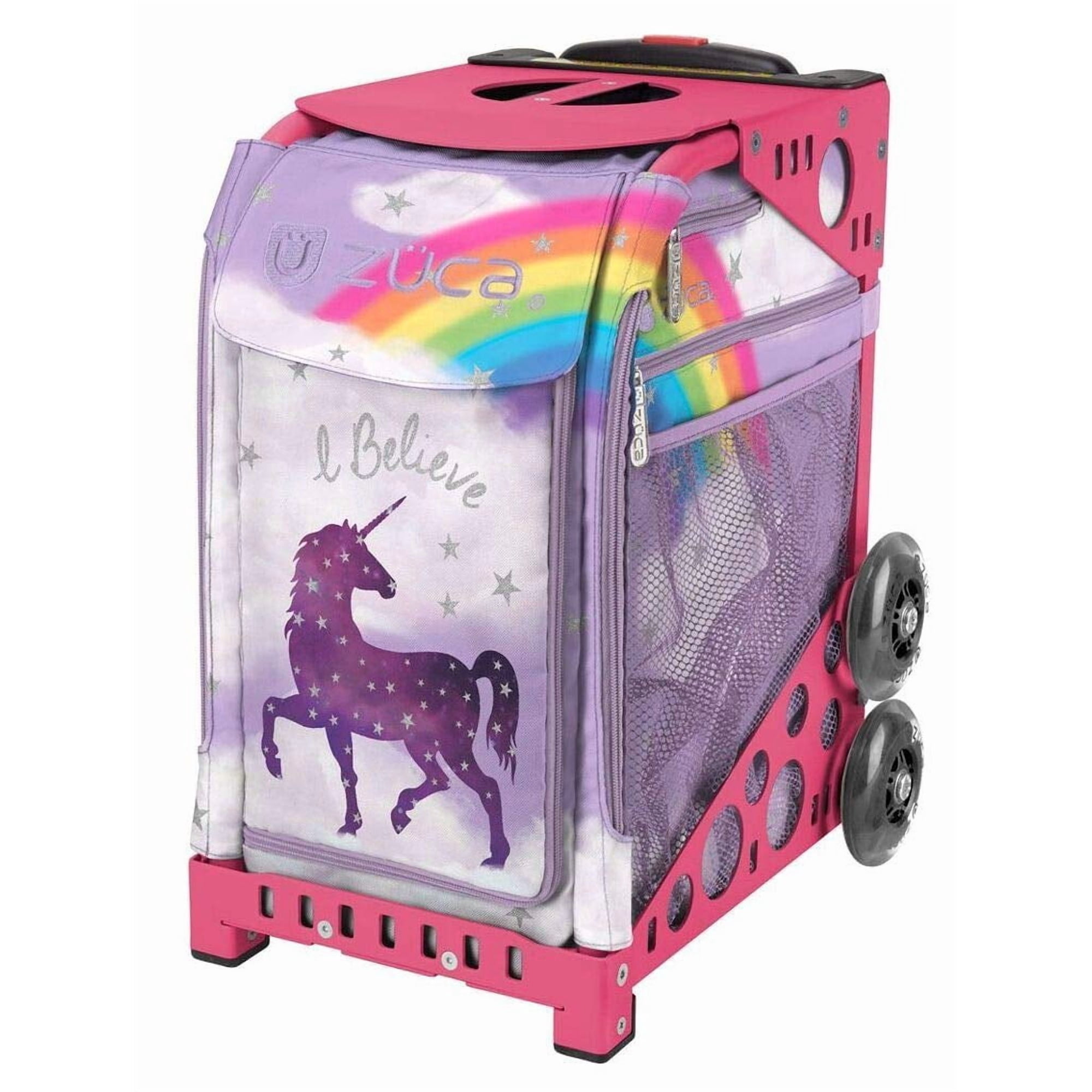 Bolsa Con Ruedas Zuca Unicorn Sport Con Marco De 136 Kg De Capacidad, Color Rosa