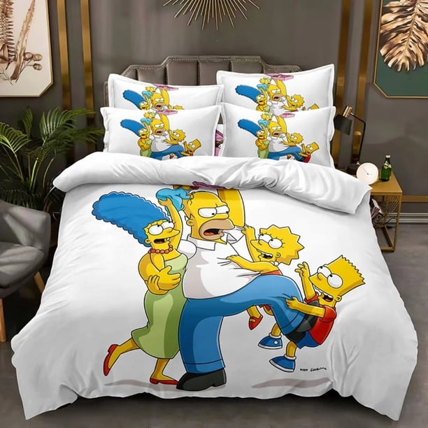 The Simpsons Cover Sets,Anime Duvet Bed Linen set,3d Bedding Set, 3-Piece1 Bed Cover,King Size Bed Sheets