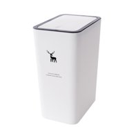 Bothyi - Cubo De Basura Con Tapa Cubo De Basura Doméstico Para Sala De Estar Sala De Manualidades Inodoro Blanco