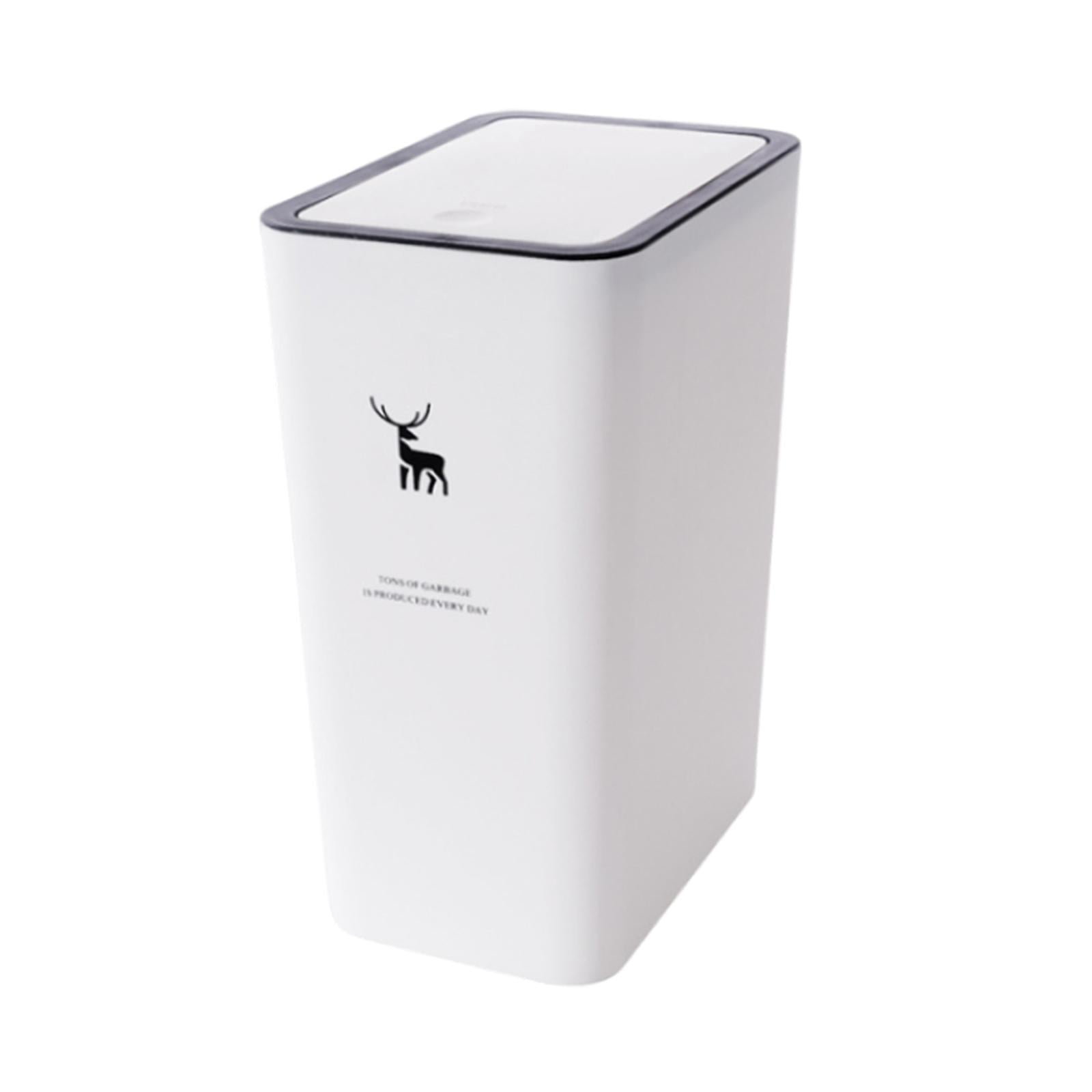 Bothyi - Cubo De Basura Con Tapa Cubo De Basura Doméstico Para Sala De Estar Sala De Manualidades Inodoro Blanco