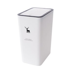 Bothyi - Cubo De Basura Con Tapa Cubo De Basura Doméstico Para Sala De Estar Sala De Manualidades Inodoro Blanco