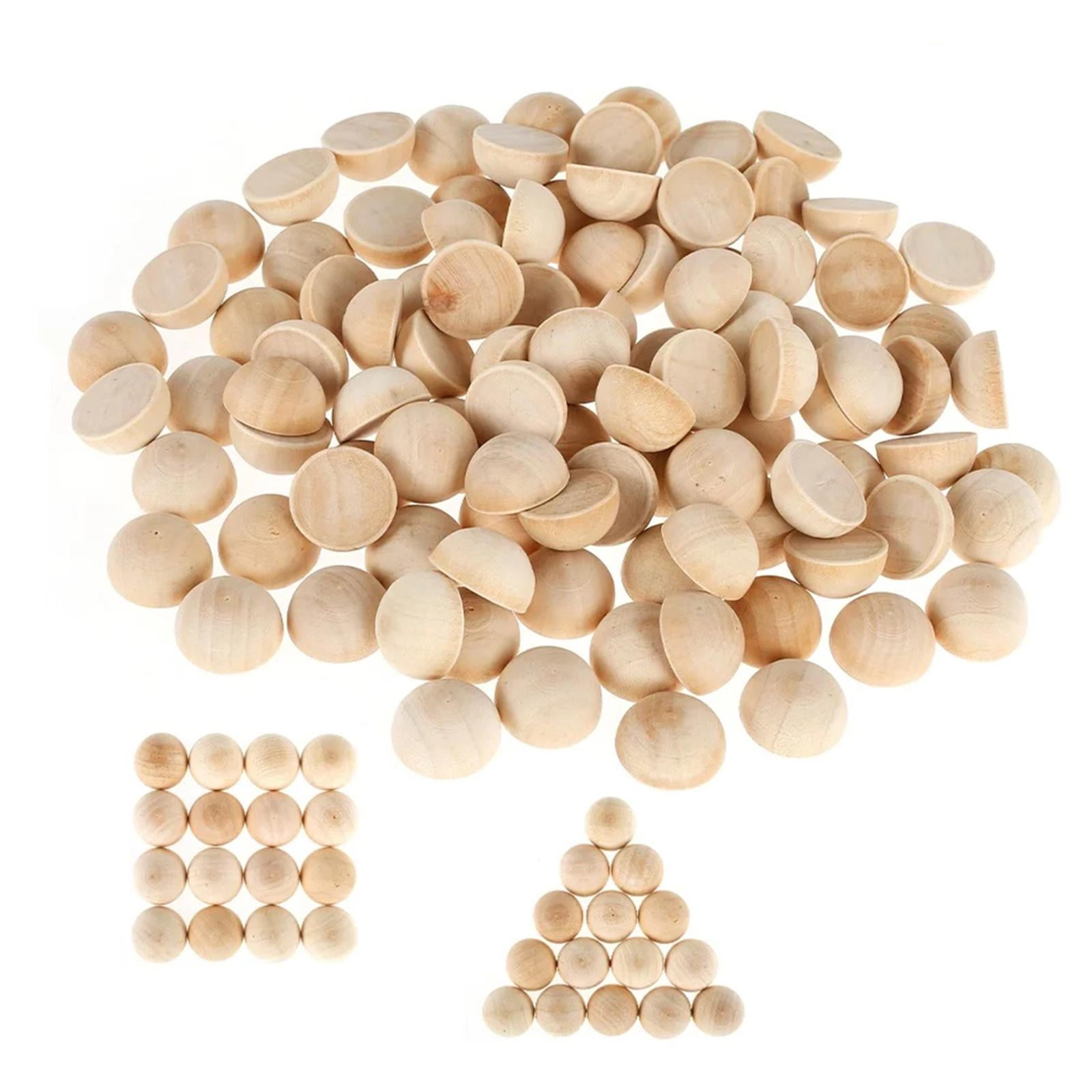 Magideal - 100x Cuentas De Madera Sin Terminar, Medias Cuentas De Madera Divididas Para Pintura, Decoración De Mesa Para El Hogar, Fabricación De Joyas, Proyecto 12 Cm X 06 Cm