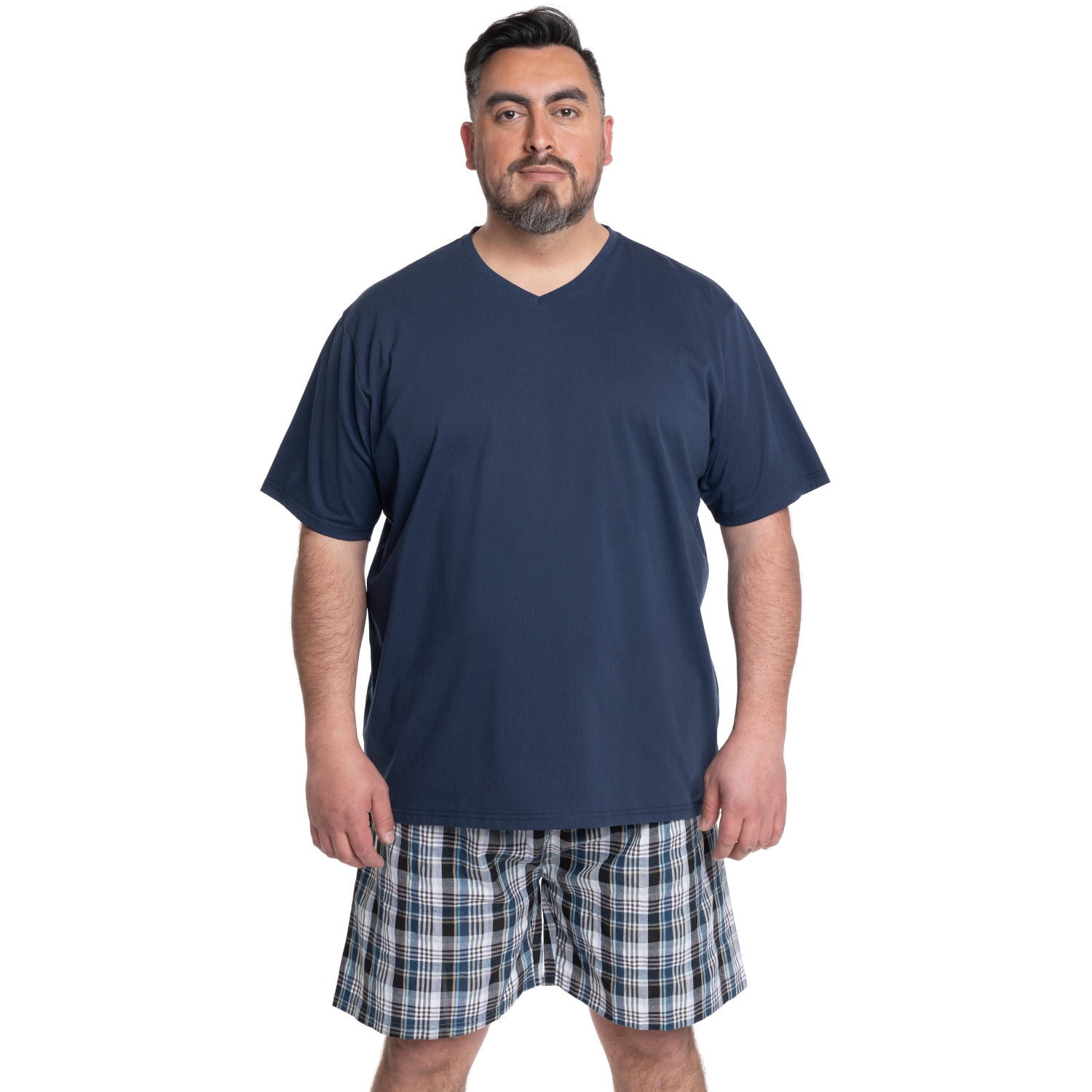 Pijama Hombre Relax Dúo Polera Jersey Bermuda Cuadros - Kotting