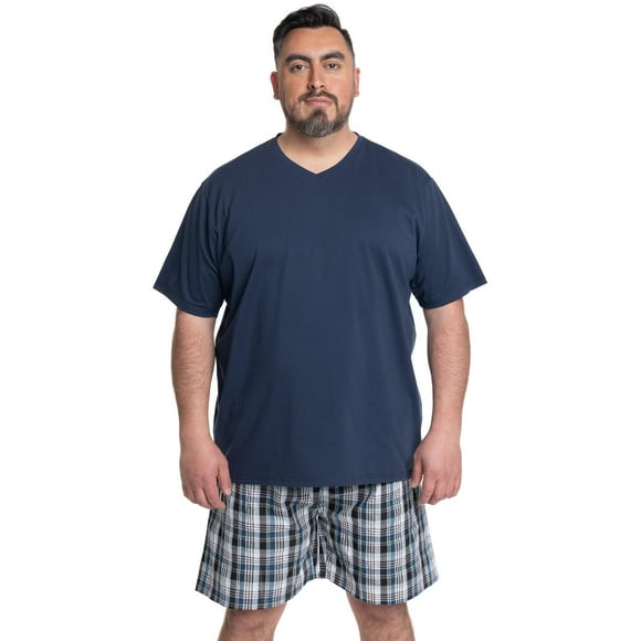 PIJAMA HOMBRE RELAX DÚO POLERA JERSEY BERMUDA CUADROS - KOTTING