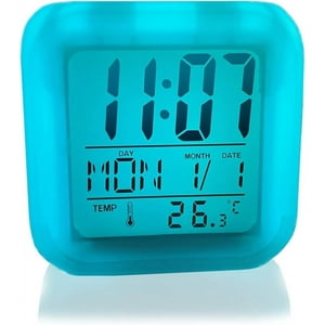 Vhermosa - Reloj Despertador Para Niños, 7 Colores, Luz Nocturna Led Digital, Reloj Despertador Digital Con Dibujos Animados Para Dormitorio Infantil, Luz Nocturna Para Mesita De Noche, Bonito Despertador Silenc
