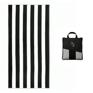 Aura Zeus - Toalla Microfibra Playa + Bolso Viaje 160X90 Cm Xl Gimnasio Grande Az Negro Verano