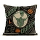 thumbnail image 4 of 4pcs/set, Linen Blend Throw Pillow Covers 18x18 Inch Vintage Halloween Scaredy Cats Pumpkins Skeletons Home Decor Pillowcase Square Cushion Covers For Sofa Bed Couch, 4 of 4