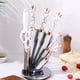 thumbnail image 2 of Set 8 Cuchillos De Cocina Marmoleado Base Giratoria Blanco Dorado, 2 of 3