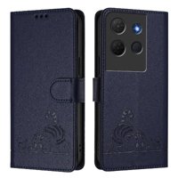 Funda Tipo Cartera Foxdock Para Tcl 503 Con Soporte, Ranuras, Rfid, Diseño De Gato