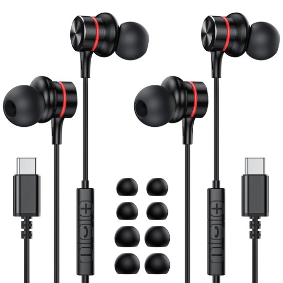 Auriculares MOSWAG USB‑C de 2 unidades con micrófono