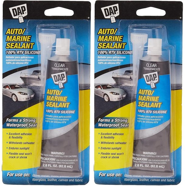 Caucho de silicona Sealant DAP 00694, 82 ml, transparente, para automóviles y vehículos marinos