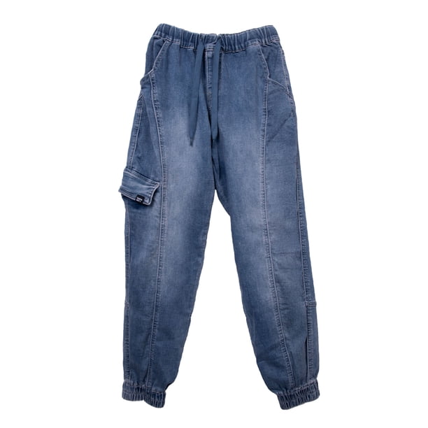 Jeans Niño Jogger Bolsillos Cargo Azul
