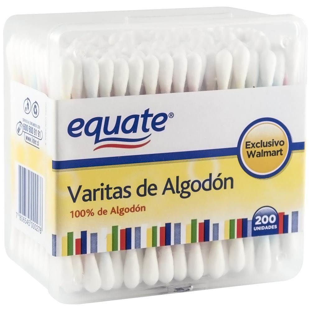 Varitas De Algodón Caja 200 Un Equate