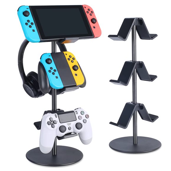 Soporte de 3 Niveles para Controladores KELJUN con Portauriculares - Negro