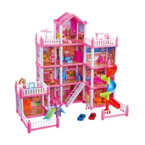 Genérico - Juguete Casa De Muñecas 256 Piezas 3 Pisos Rosado Infantil