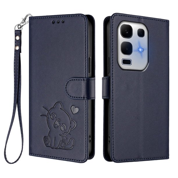 Funda Volteable tipo Billetera con Correa para Infinix Note 50X 5G, Azul