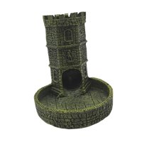 Magideal - Torre De Dados Castillo Con Bandeja Accesorio Para Juegos De Mesa Decoración Para El Hogar Figura De Resina Garantiza Tiradas Aleatorias Y Adecuada Pa Amarillo Verde