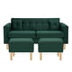 thumbnail image 1 of Sofa New Retro 3C + 2 Pouf Felpa 05 Verde Botella, 1 of 6