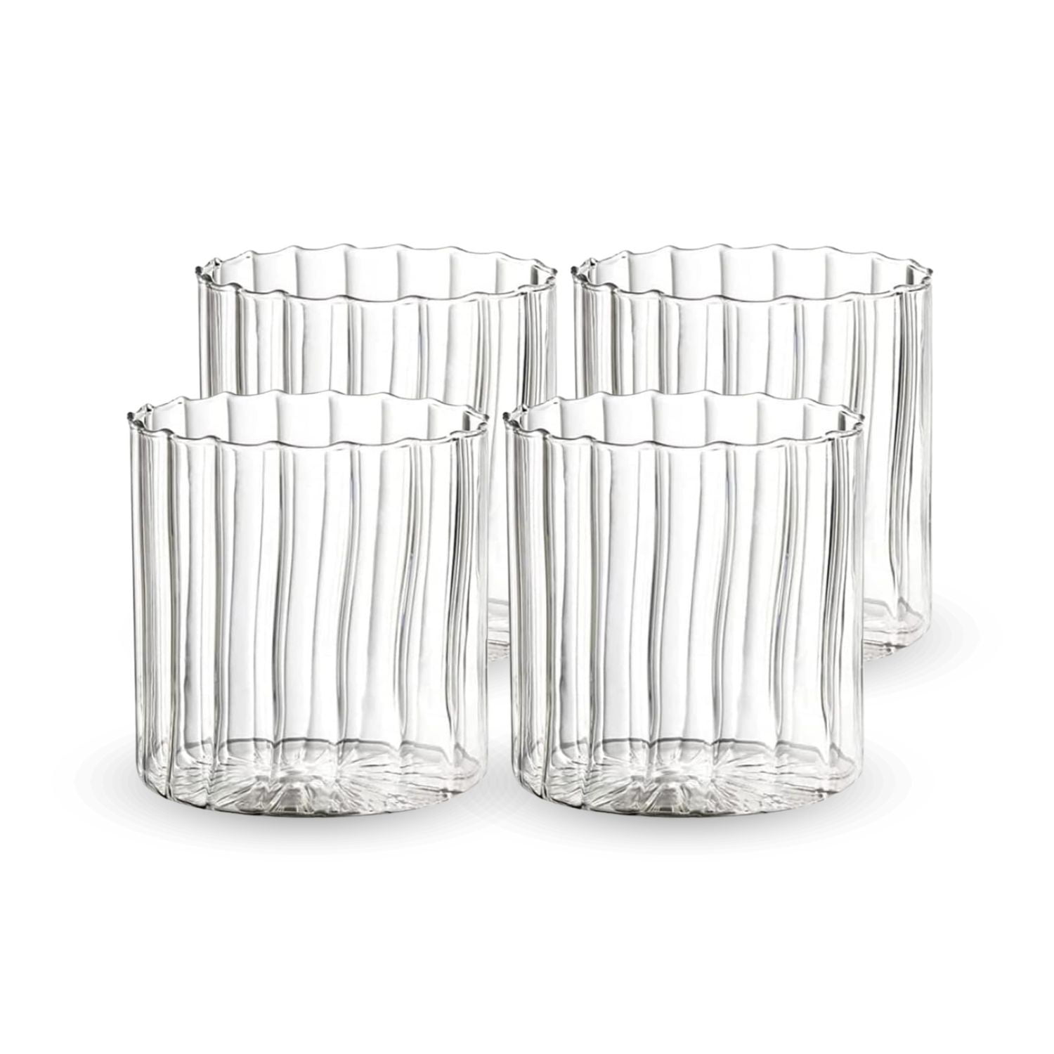 Santú Home & Deco - Set 4 Vaso Vidrio Vertical Chic 350ml