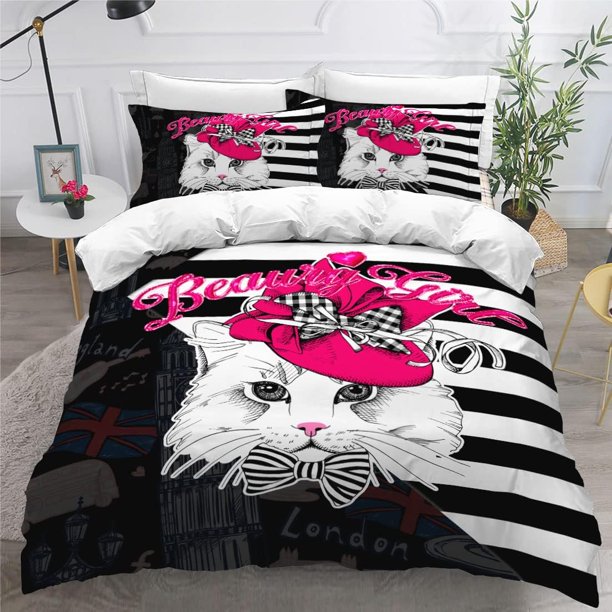 3 Pcs Bedding Sets Girls Duvet Cover Set Queen Size 3D Print Colorful Floral Soft Microfiber 1 Comforter Cover
