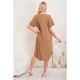 thumbnail image 3 of Vestido Midi Mujer Casual Cuello Redondo Bolsillos Colores 3377, 3 of 3
