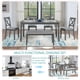 thumbnail image 3 of 6 Piece Kitchen Dining Set, Rectangular Wooden Dining Table with 4 Upholstered Chairs and a Bench, Dining Table Set for 6 People, Living Room, Home Bar and Kitchen, Gray, 3 of 3