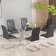 thumbnail image 2 of Modern Dining Chairs with Faux Leather Padded Seat Dining Living Room Chairs Upholstered Chair with Metal Legs Design for Kitchen, Living, Bedroom, Dining Room Side Chairs Set of 6 (Grey+PU)C-001, 2 of 3