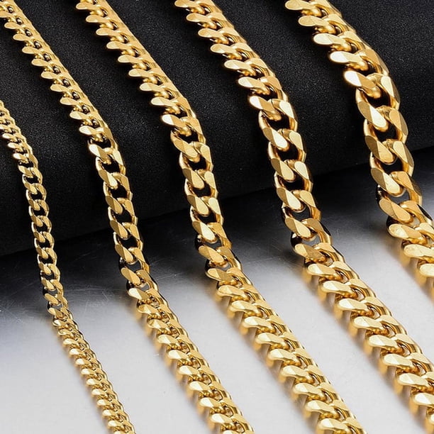 Stunning Men's Stainless Steel Cuban Link Chain Necklace - 60cm/23.62'' Artificial Jewelry Accessories 3.0mm/5.0mm/7.0mm Length