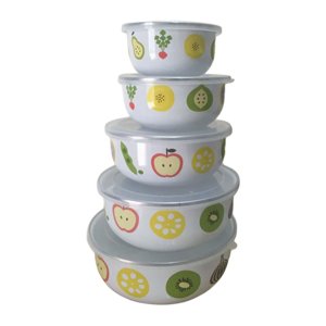 Magideal - Tazón De Tazón De Mezcla De 5X Tazón De Sopa De Tazón Recipiente De Almacenamiento De Alimentos Tazones De Anidación Para Alimentos Panqueques De Past Flores De Frutas